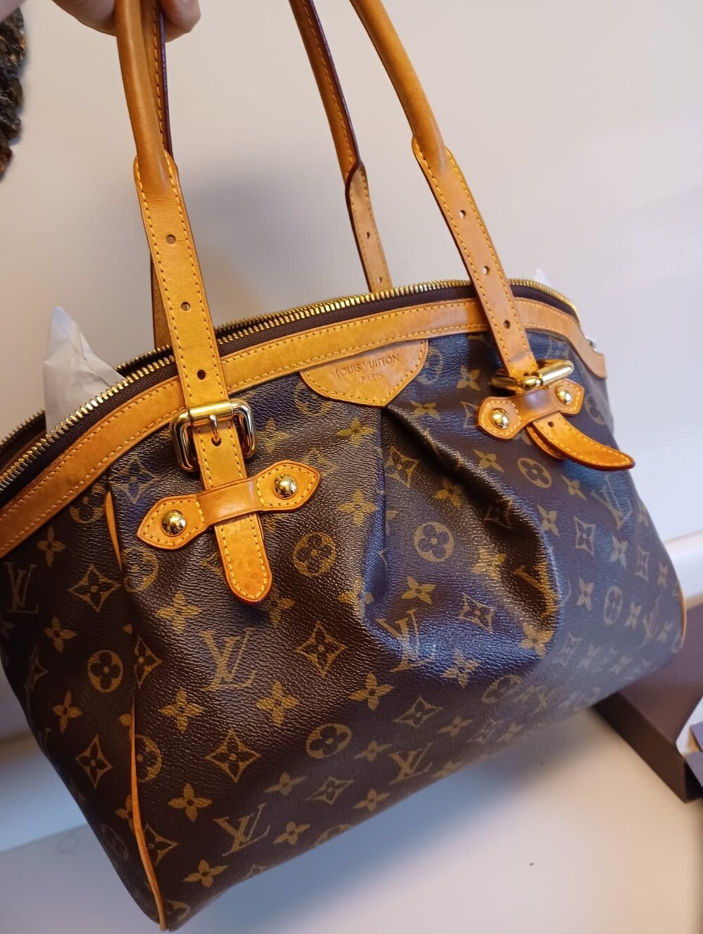 Louis Vuitton Monogram Satchel in Brown and Tan